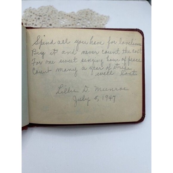 Vintage Autograph Book 1947 LOTS of Great Fun Inscriptions - Picture 4 of 8